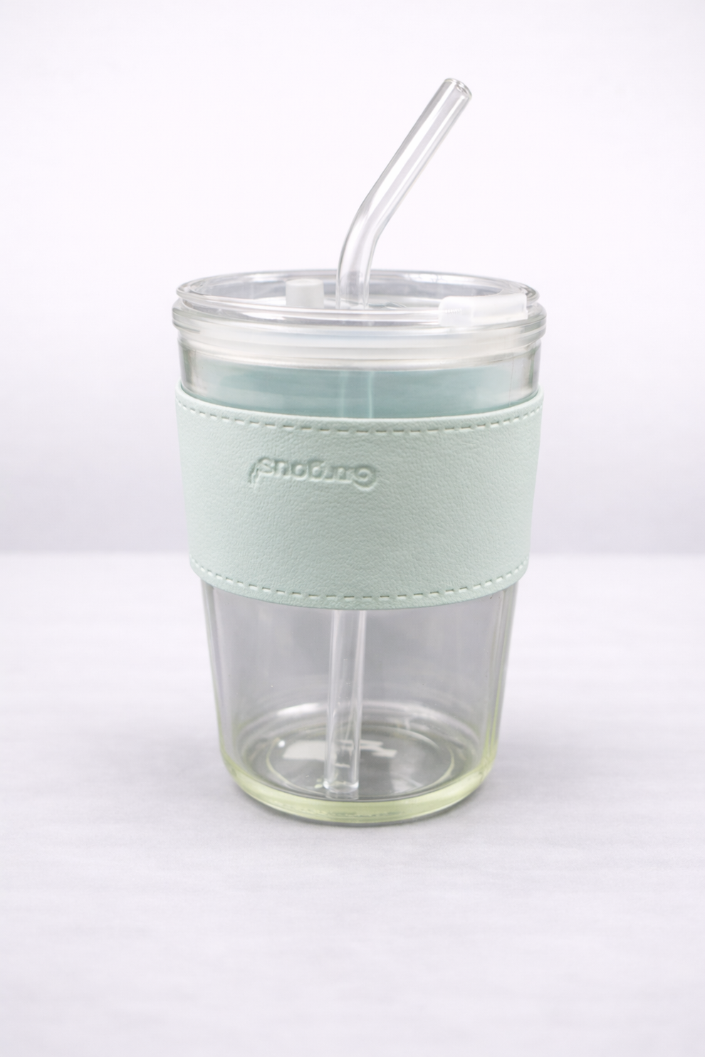 Compact Glass Coffee Cup with Sleeve & Straw | Mirana Decoor