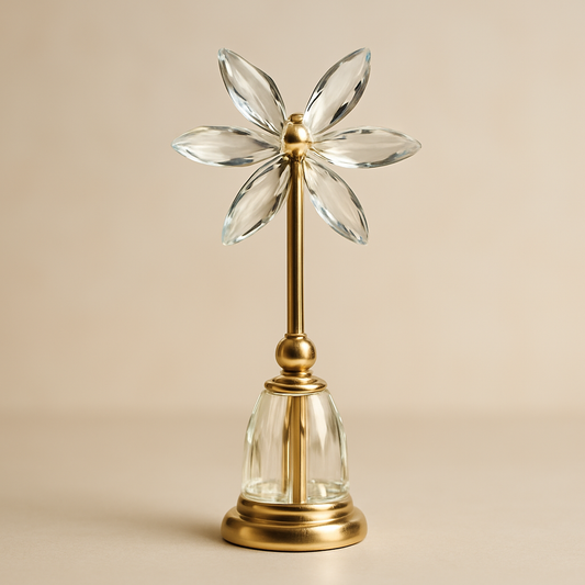 Golden Crystal Petal Decorative Accent – Floral Design
