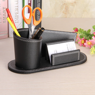 PU leather pen/pencil holders and organizers for desk