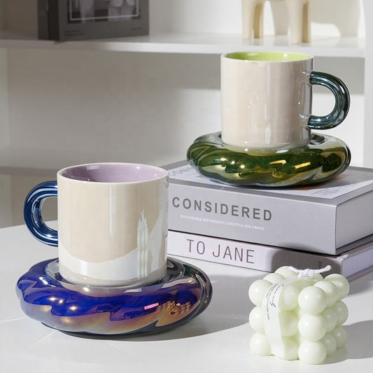 🎁 2 Pieces Glass Cup and Saucer 200ml (Discount)