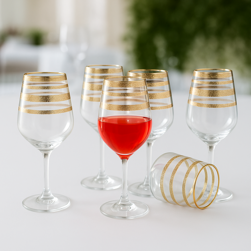 Pink decorative glassware by Mirana Decoor.