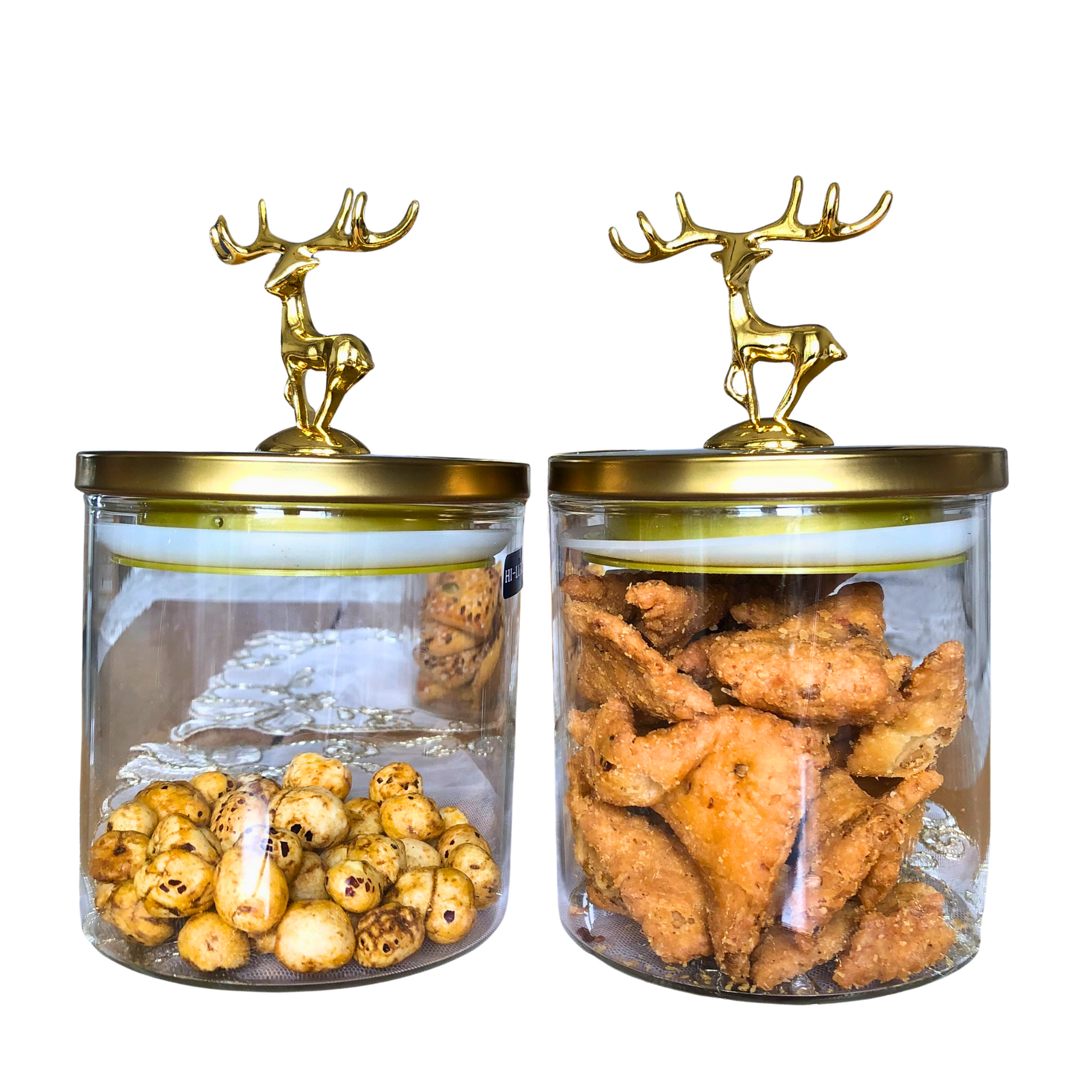 Golden Antler Glass Jar Set Premium Kitchen Storage