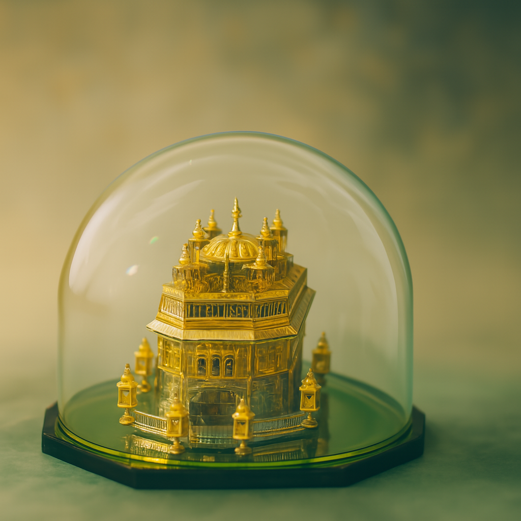 Golden Temple Souvenir Showpiece (Under Glass Dome)