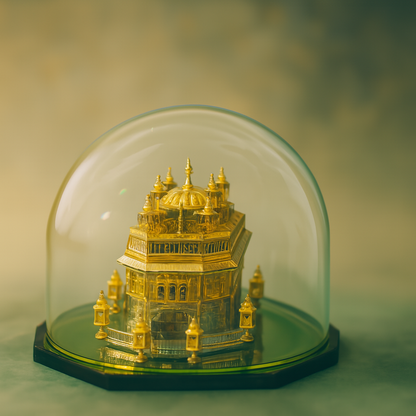Golden Temple Souvenir Showpiece (Under Glass Dome)