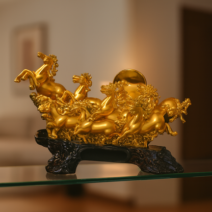 Seven Running Horses Feng Shui Statue