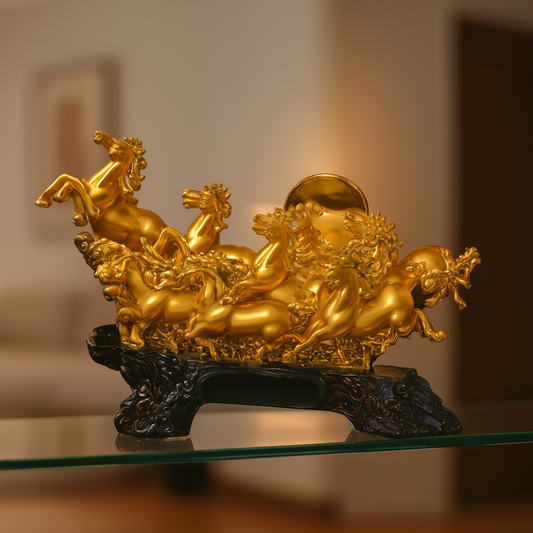 Seven Running Horses Feng Shui Statue