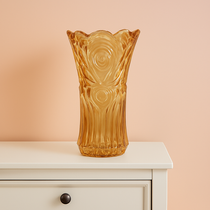 Golden Amber Glass Vase