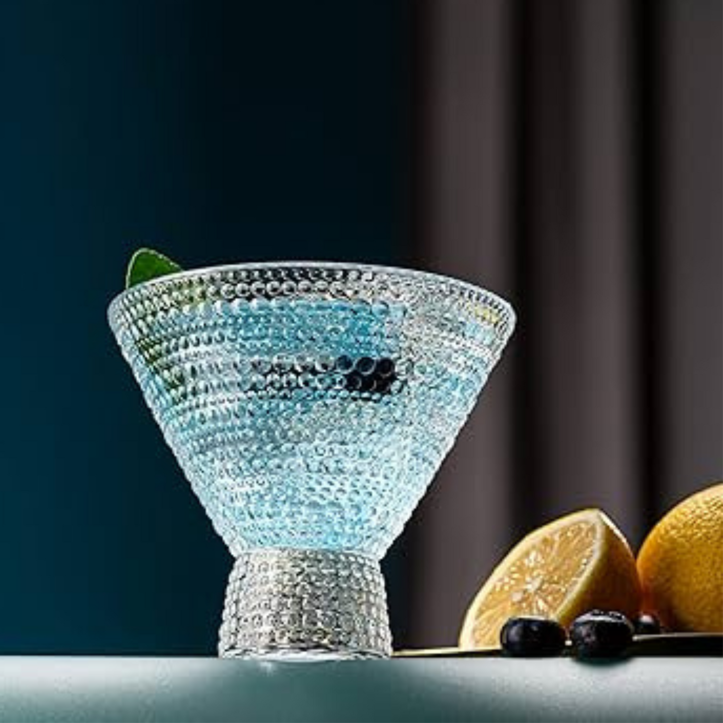 Textured Glass Ice Bowl / Cocktail Glass Set (6 pcs)