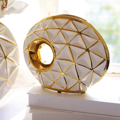 GEOMETRIC GOLD ACCENT VASE