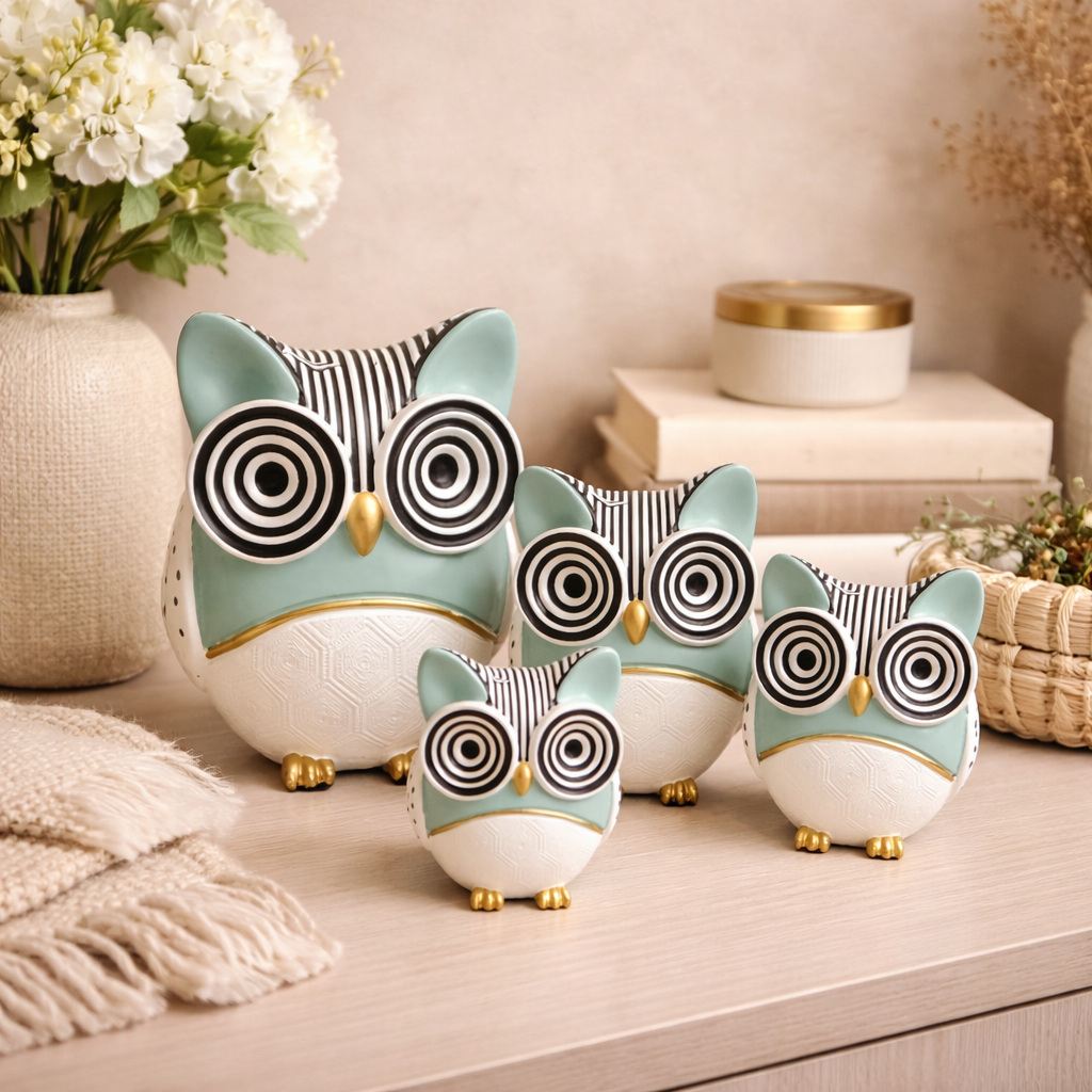 premium decor peace owls set - mirana decoor | best gift option | wisdom sign 