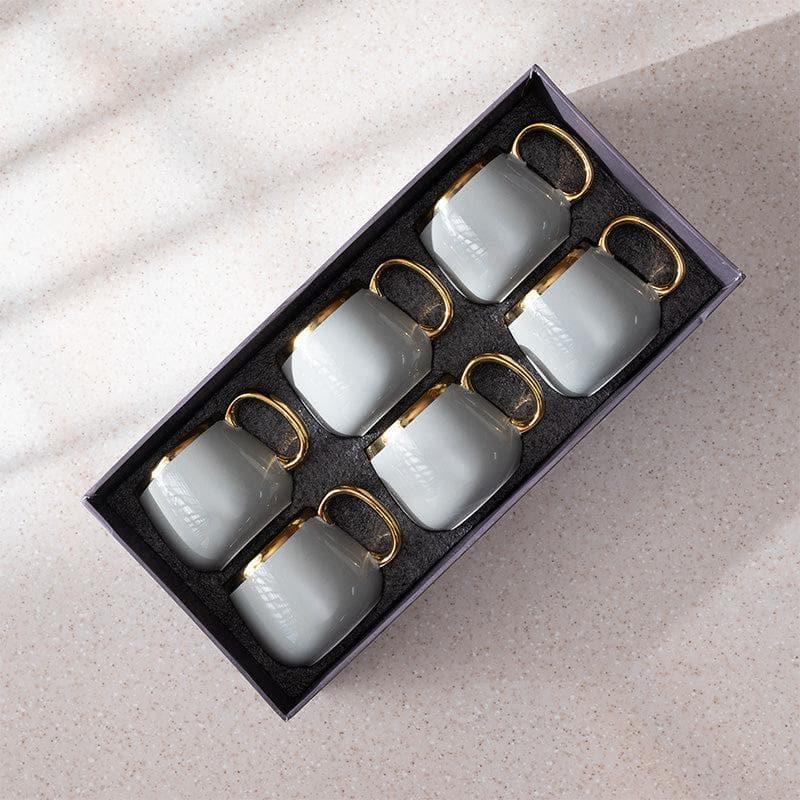 Luxe Gold Rim Ceramic Mug Set of 6