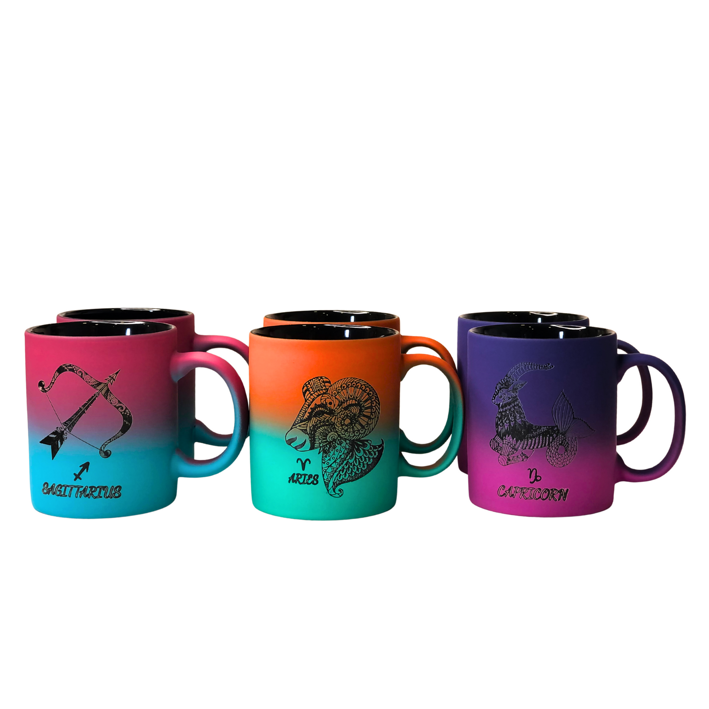 Vibrant Gradient Ceramic Mugs – Zodiac Edition