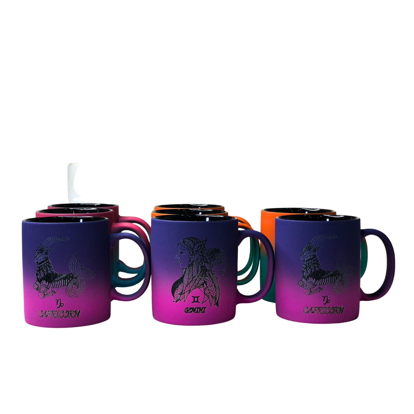 Vibrant Gradient Ceramic Mugs – Zodiac Edition