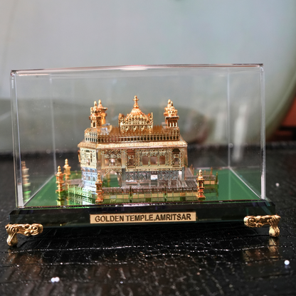 Golden Temple Amritsar Showpiece – Premium Decorative Model in Glass Case