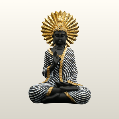 Meditating Buddha Statue – Gold & Black