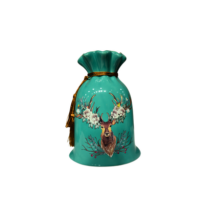 Ceremic Set of 3 Deer Head Vase and Plate