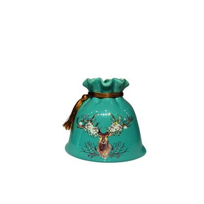 Ceremic Set of 3 Deer Head Vase and Plate