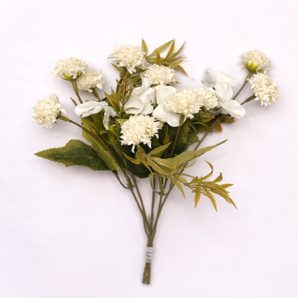 Artificial Floral Bouquet Bunch – Pink, White & Golden Color Options