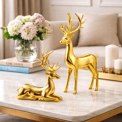 royal golden deer decor set