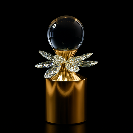 Luxury Crystal & Gold Decorative Showpiece – Elegant Home Décor Accent