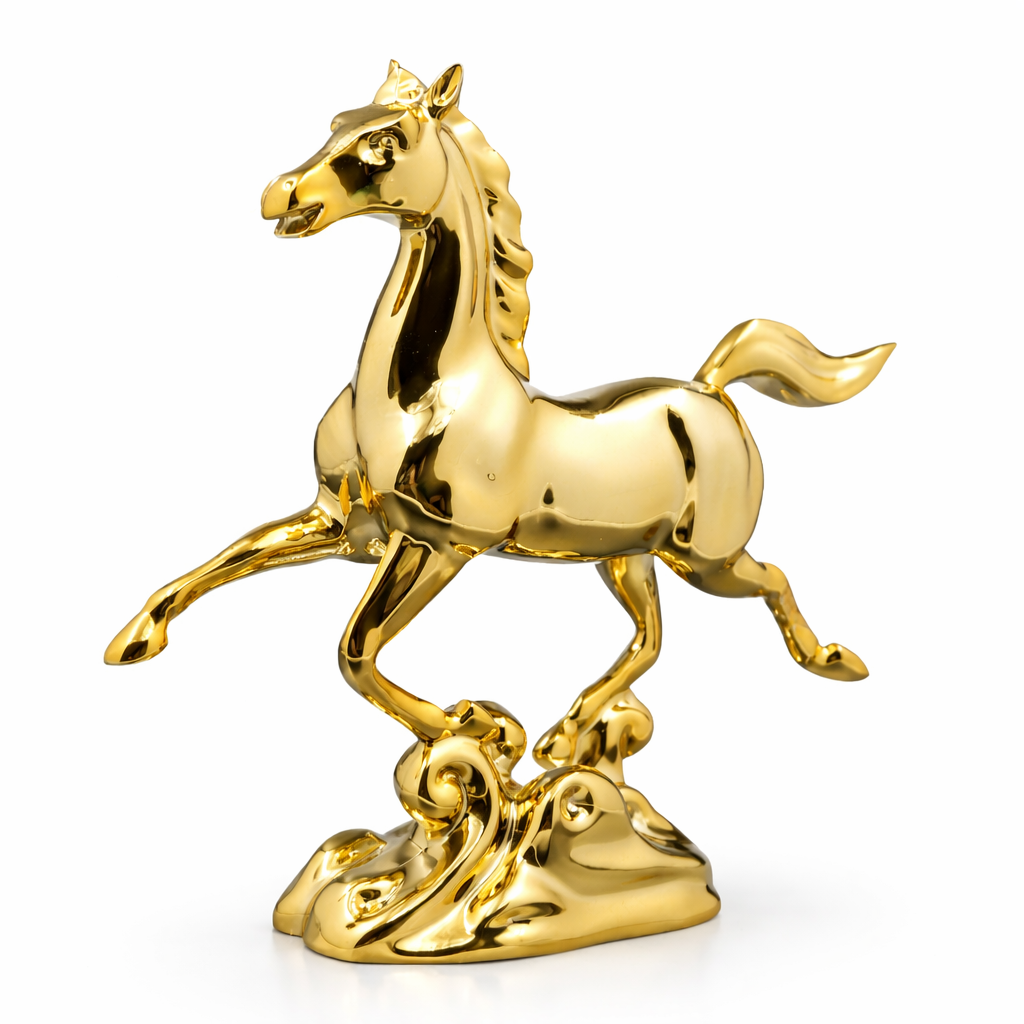 silver artistic horse decor