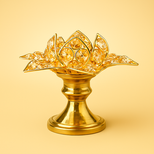 Crystal Lotus Candle Stand