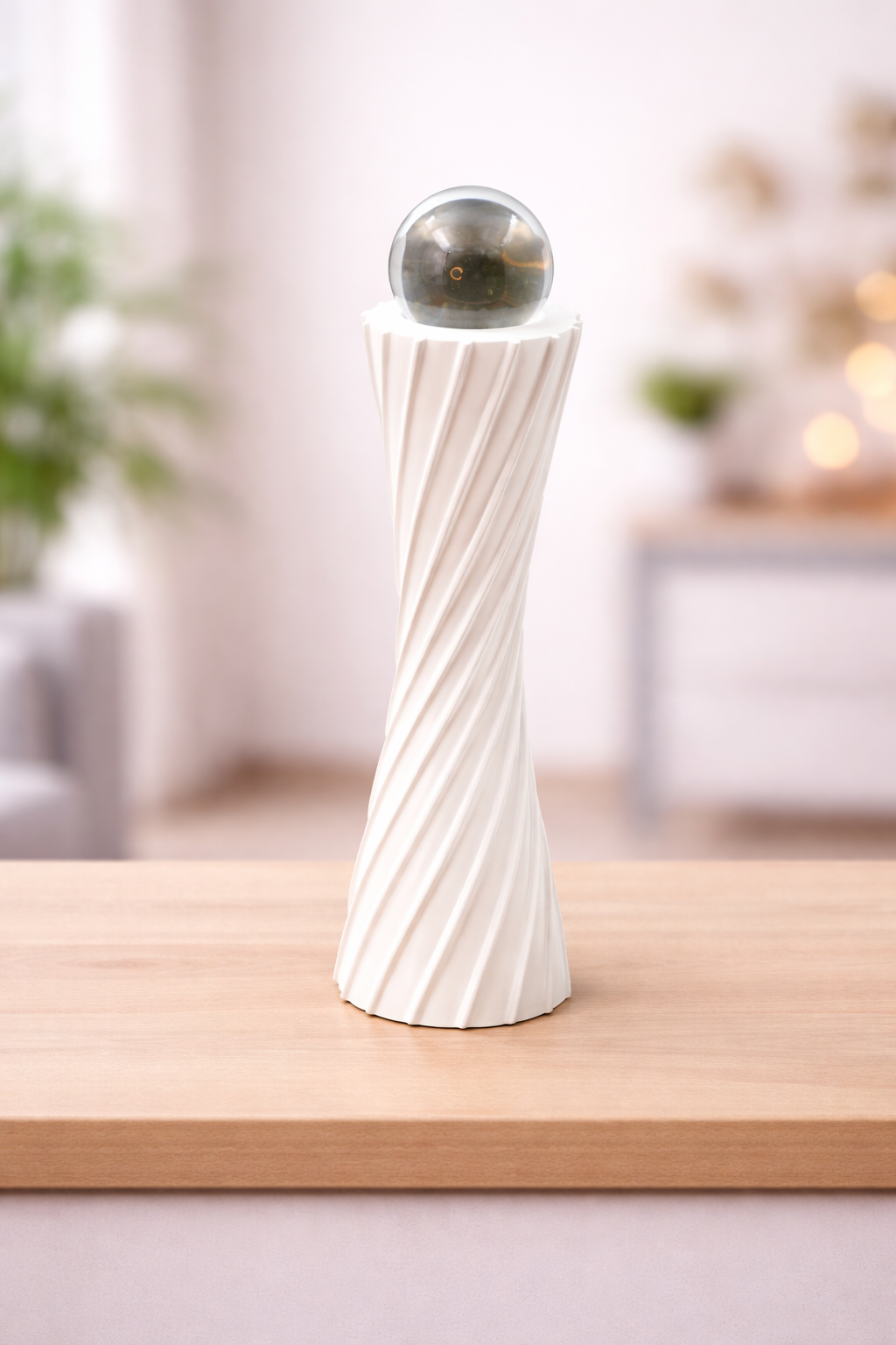 sleek spiral orb decor