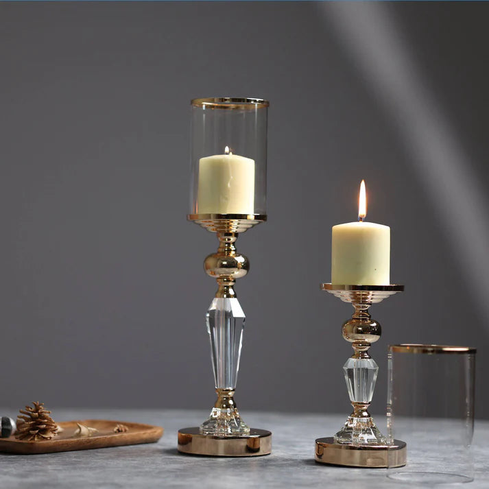 Gold Crystal Candle Stand