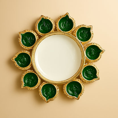 Festive Decorative Candle Holder Plate