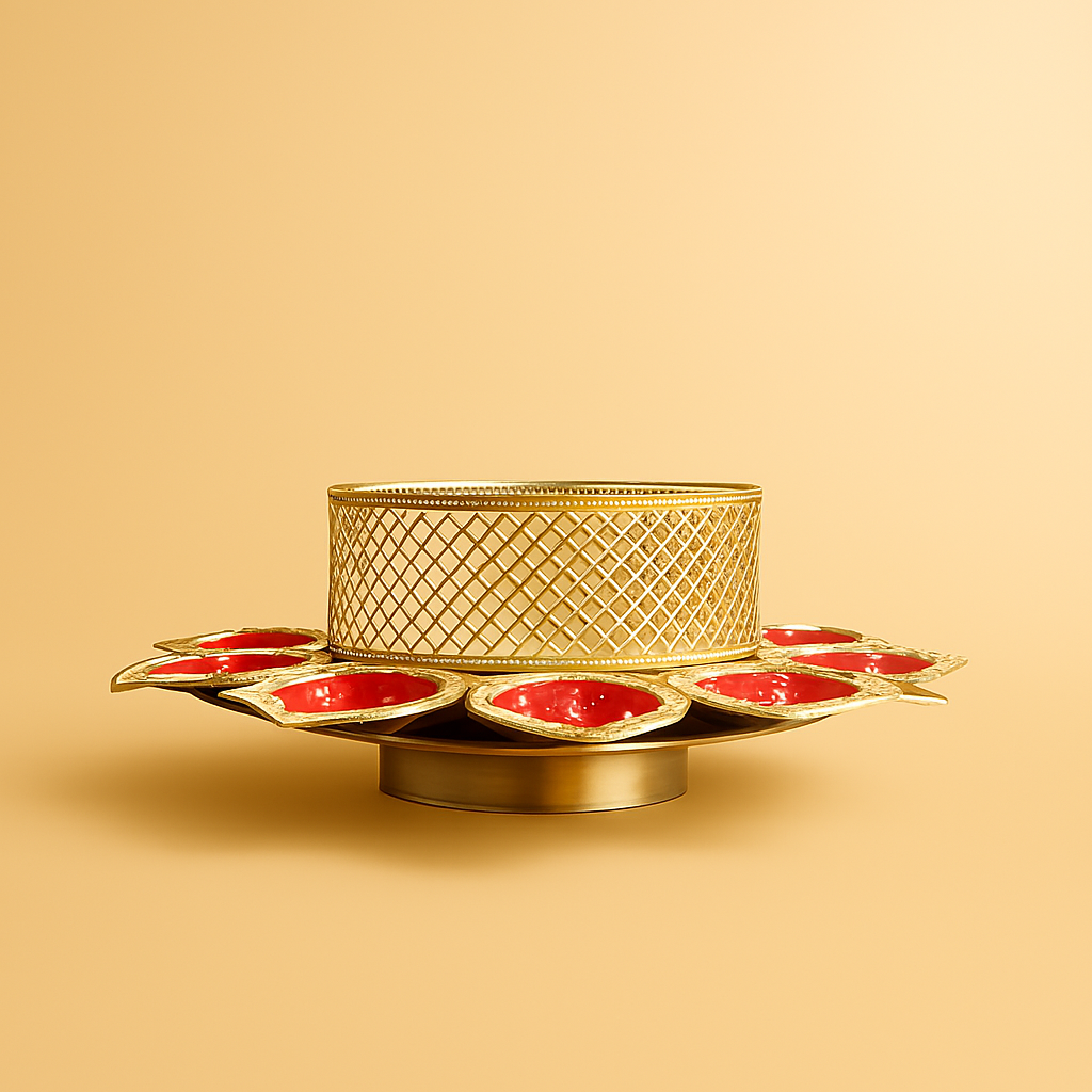 Festive Decorative Candle Holder Plate
