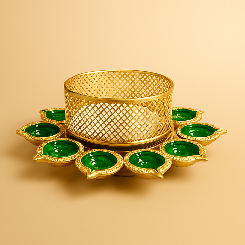 Festive Decorative Candle Holder Plate