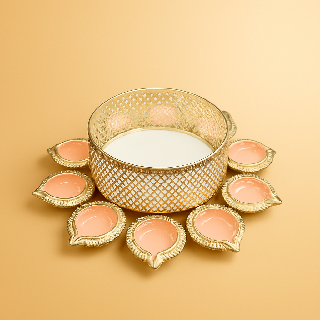 Festive Decorative Candle Holder Plate