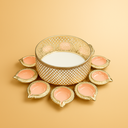 Festive Decorative Candle Holder Plate