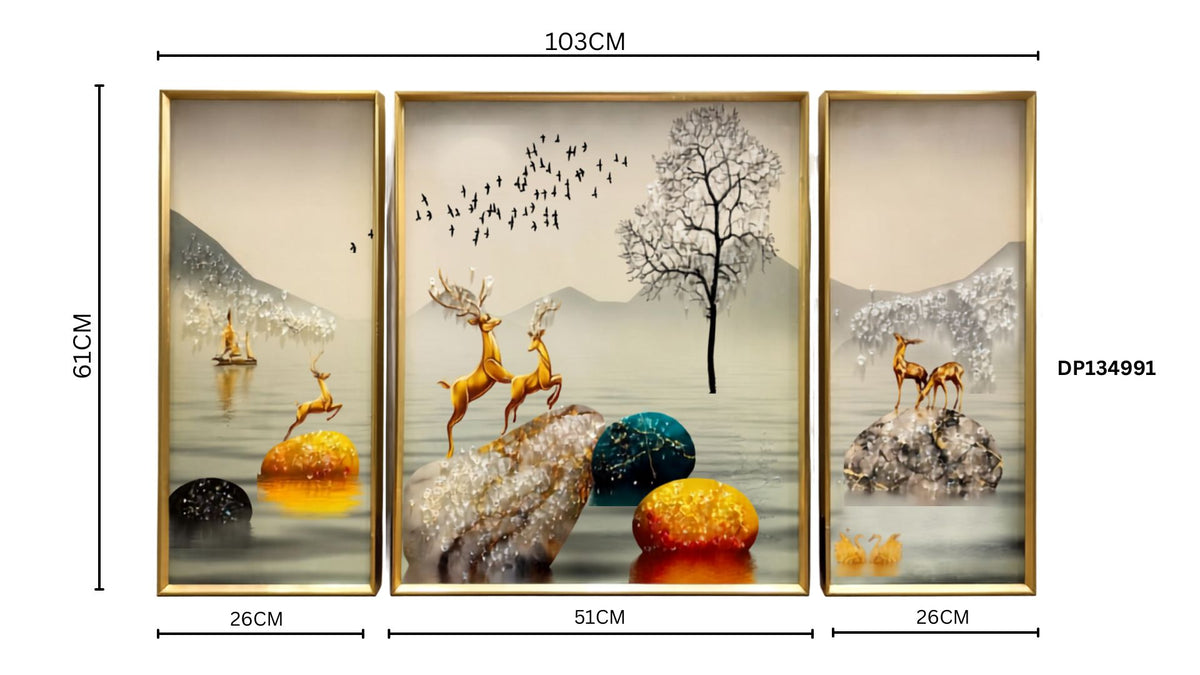 Abstract  3-Piece Wall Art Set | Modern Luxury Framed Décor