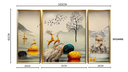 Abstract  3-Piece Wall Art Set | Modern Luxury Framed Décor