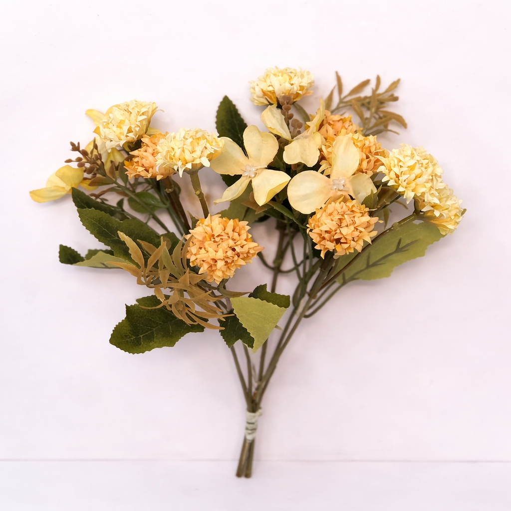 Artificial Floral Bouquet Bunch – Pink, White & Golden Color Options